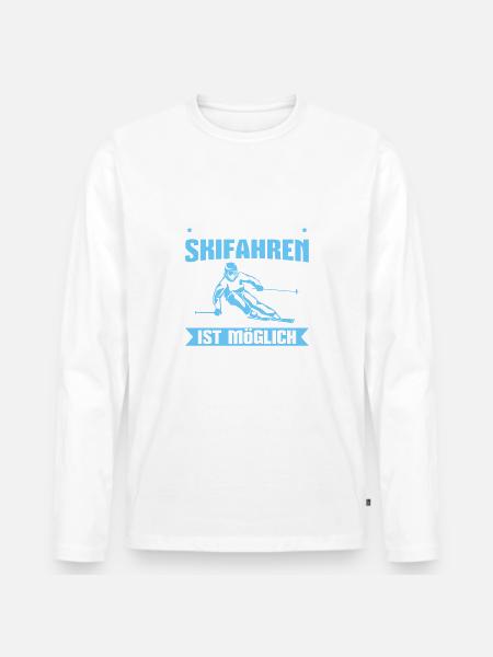 Skifahren Wintersport Skifahrer - Männer Premium Bio Langarmshirt - Weiß