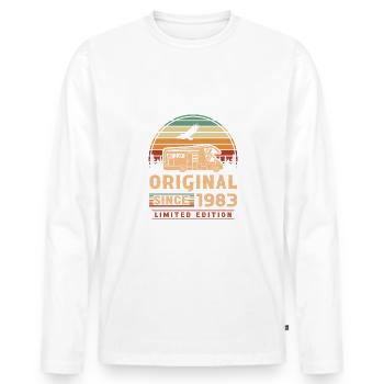 1983 Jahrgang Camping 40. Geburtstag Geschenk - Männer Premium Bio Langarmshirt - Weiß - Vorne - Nico (187cm)