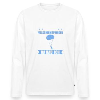 Fallschirmsport Paragliding Fallschirmspringer - Männer Premium Bio Langarmshirt - Weiß - Vorne - Nico (187cm)