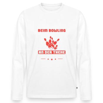 Bowling An der Theke unschlagbar Bowlen - Männer Premium Bio Langarmshirt - Weiß - Vorne - Nico (187cm)