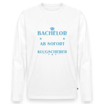 Bachelorprüfung bestanden 2024 Bachelor Abschluss - Männer Premium Bio Langarmshirt - Weiß - Vorne - Nico (187cm)