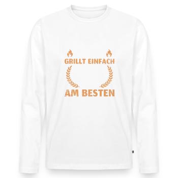 Vatertag Grillen Papa - Männer Premium Bio Langarmshirt - Weiß - Vorne - Nico (187cm)