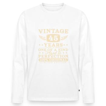45 Jahre Mann Frau Vintage 45. Geburtstag - Männer Premium Bio Langarmshirt - Weiß - Vorne - Nico (187cm)