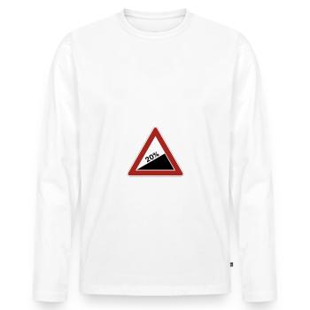 For e-bike lovers. Why do I drive with battery? - Men's Premium Organic Long Sleeve Shirt - white - Front - Nico (187cm)