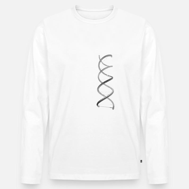 Fahradfahrer DNA Kette Speichen - Männer Premium Bio Langarmshirt - Weiß