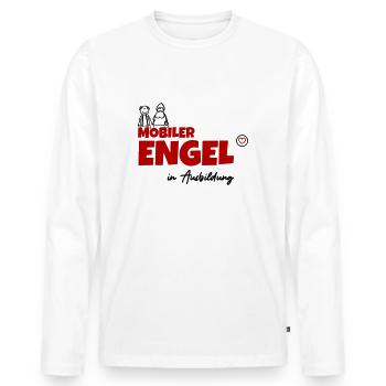 Mobiler Engel in Ausbildung - Männer Premium Bio Langarmshirt - Weiß - Vorne - Nico (187cm)