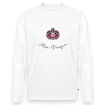 Miss Parfum - Super-héroïne - T-shirt manches longues Premium bio Homme - blanc - Devant - Nico (187cm)