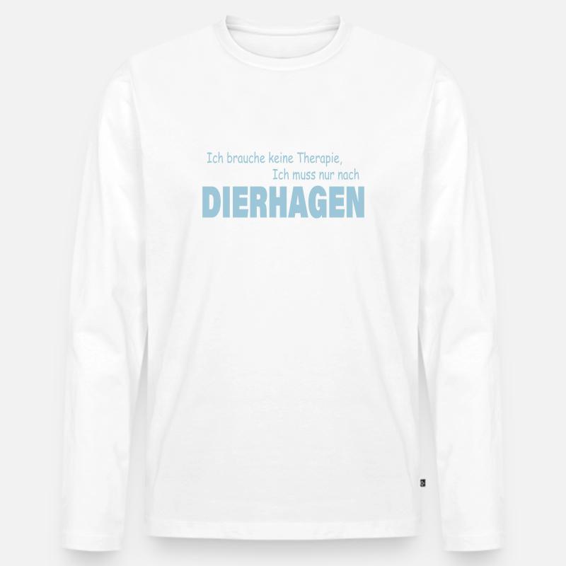 Therapie DIERHAGEN - Männer Premium Bio Langarmshirt - Weiß
