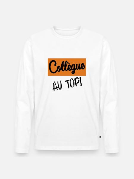 RETRAITE. COLLEGUE - T-shirt manches longues Premium bio Homme - blanc