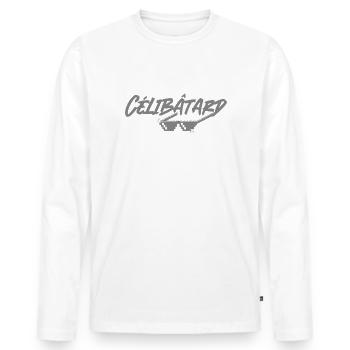 Célibâtard. Célibataire humour homme - T-shirt manches longues Premium bio Homme - blanc - Devant - Nico (187cm)