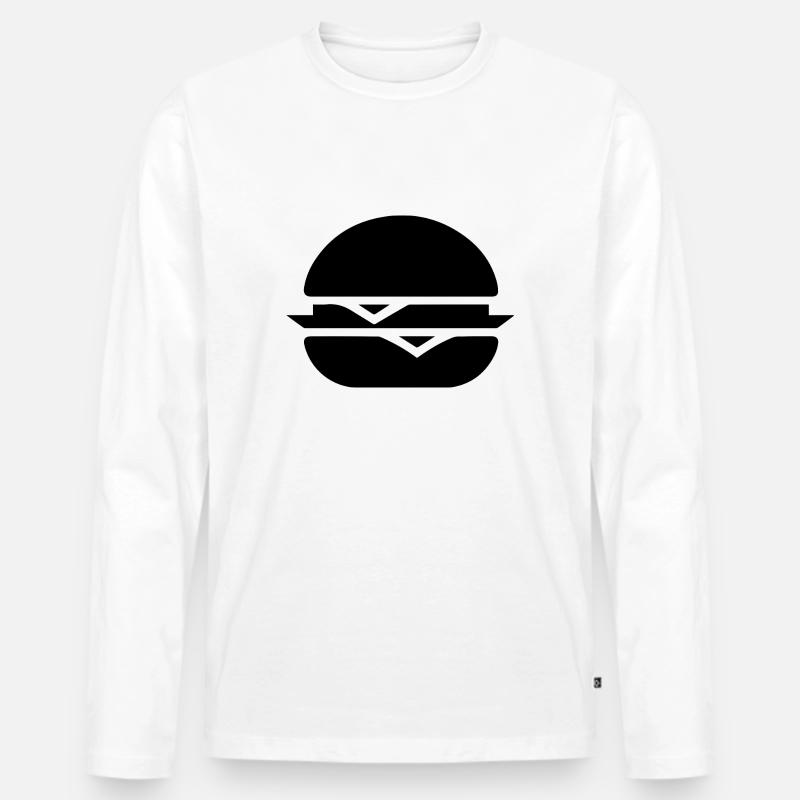 Hamburger Burger - Männer Premium Bio Langarmshirt - Weiß