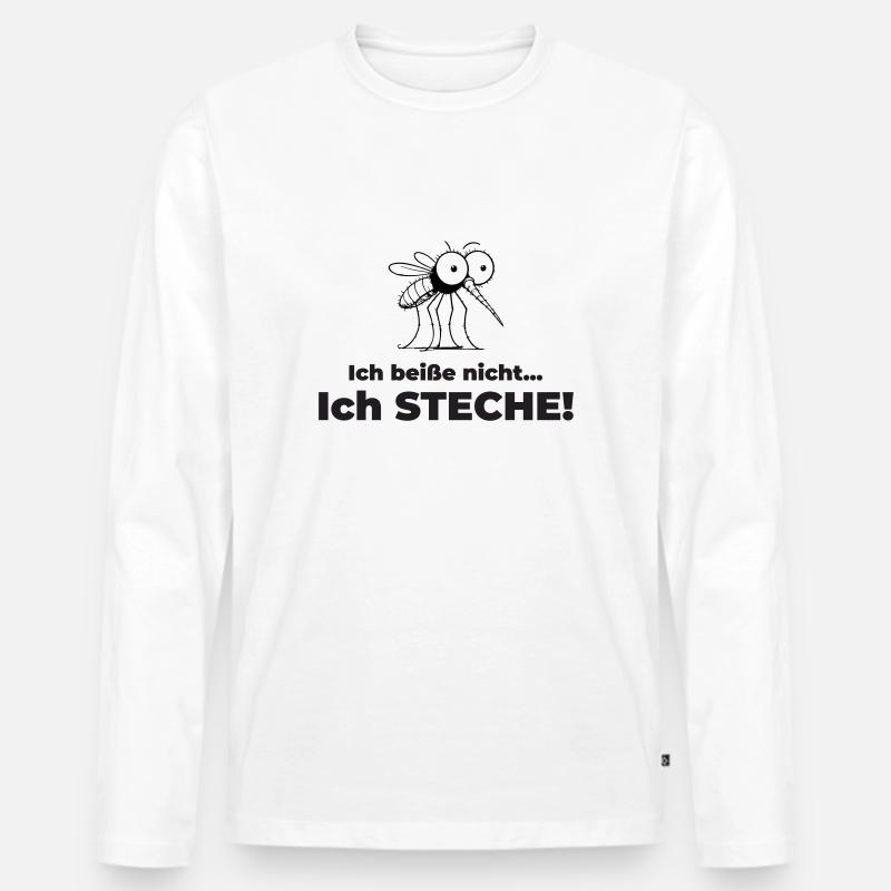 Stechmücke - Männer Premium Bio Langarmshirt - Weiß
