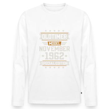 Année de construction millésime 1962 Oldtimer cadeau d’anniversaire - T-shirt manches longues Premium bio Homme - blanc - Devant - Nico (187cm)