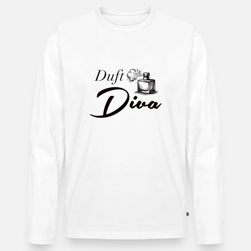 Duft Diva - Männer Premium Bio Langarmshirt - Weiß