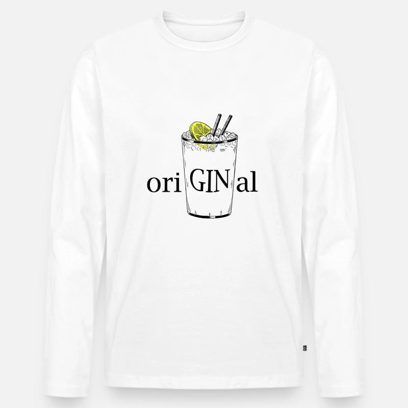 oriGINal (GIN Tonic) - Männer Premium Bio Langarmshirt - Weiß