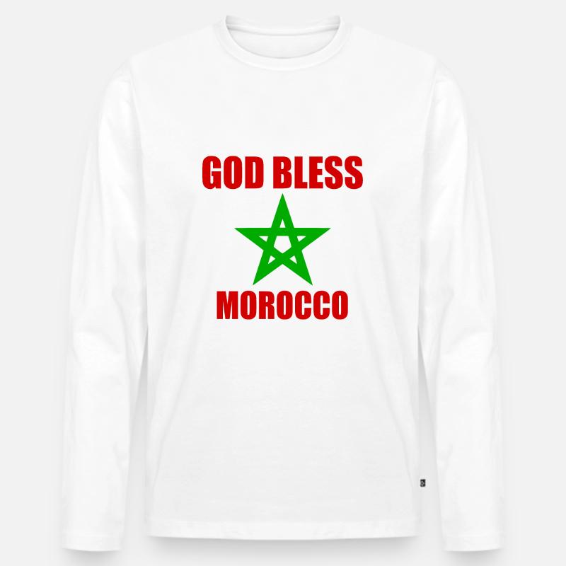 God bless morocco marokko - Männer Premium Bio Langarmshirt - Weiß