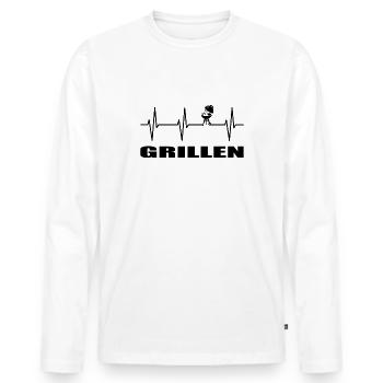 BBQ - Männer Premium Bio Langarmshirt - Weiß - Vorne - Nico (187cm)
