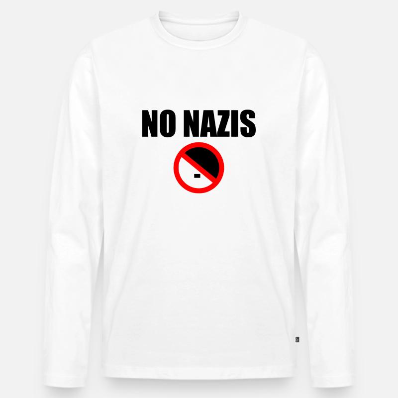 No nazis - Männer Premium Bio Langarmshirt - Weiß