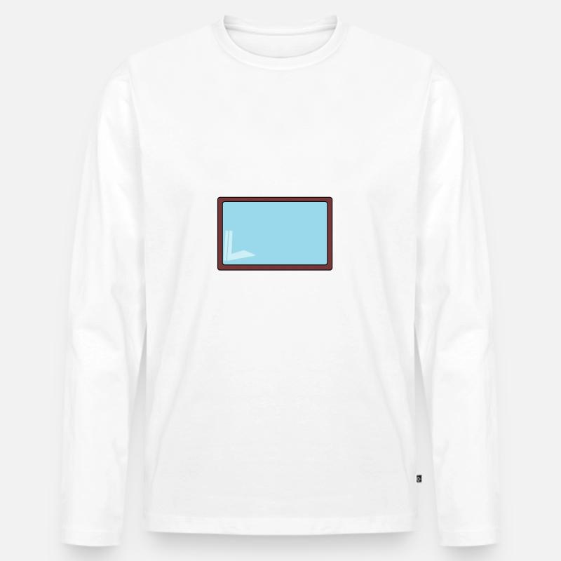 Fernseher / Spiegel / Fenster - Männer Premium Bio Langarmshirt - Weiß