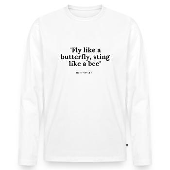 Muhammad Ali Quote Quote Gift Idea - Men's Premium Organic Long Sleeve Shirt - white - Front - Nico (187cm)