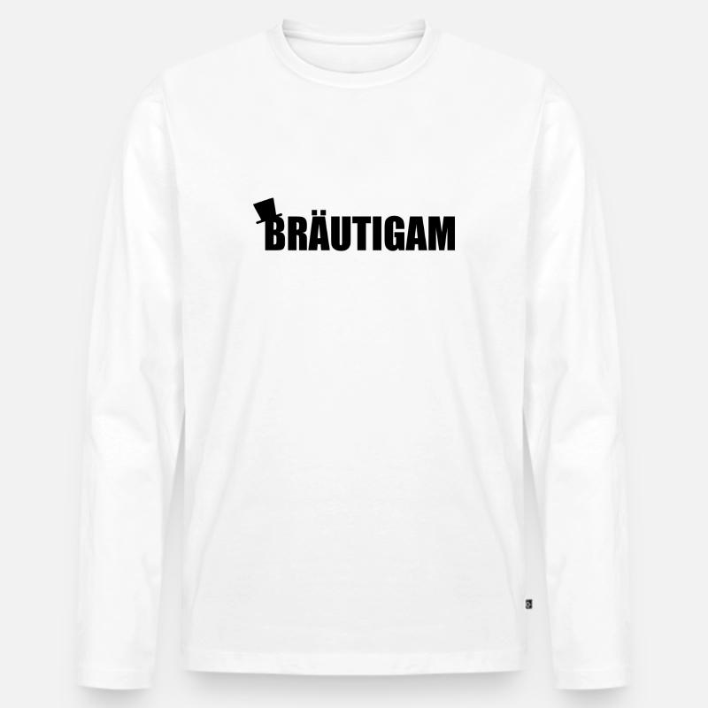 Bräutigam - Männer Premium Bio Langarmshirt - Weiß