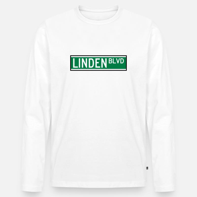 LINDEN BLVD ZEICHEN - Männer Premium Bio Langarmshirt - Weiß