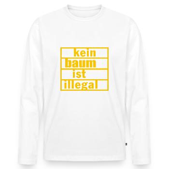 Kein baum ist illegal - Männer Premium Bio Langarmshirt - Weiß - Vorne - Nico (187cm)
