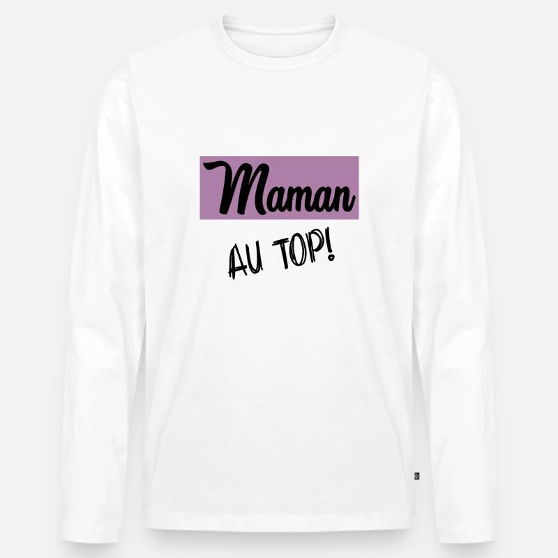 MAMA - Männer Premium Bio Langarmshirt - Weiß