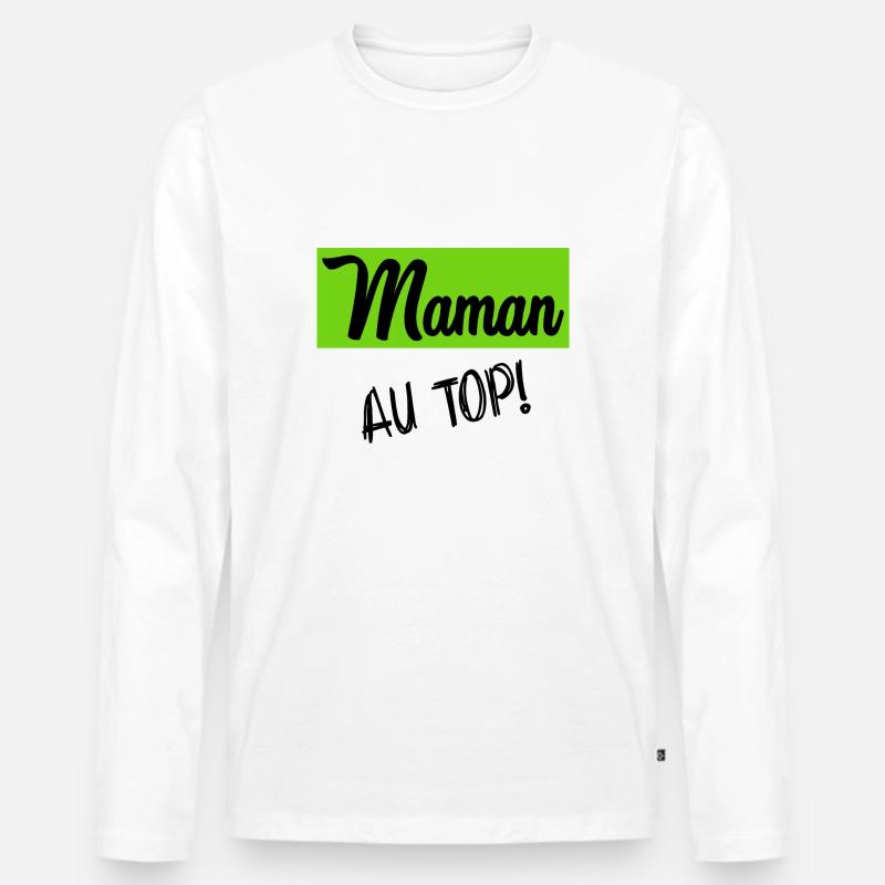 MAMA - Männer Premium Bio Langarmshirt - Weiß
