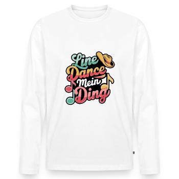 Line Dance mein Hobby - mein Ding - Männer Premium Bio Langarmshirt - Weiß - Vorne - Nico (187cm)