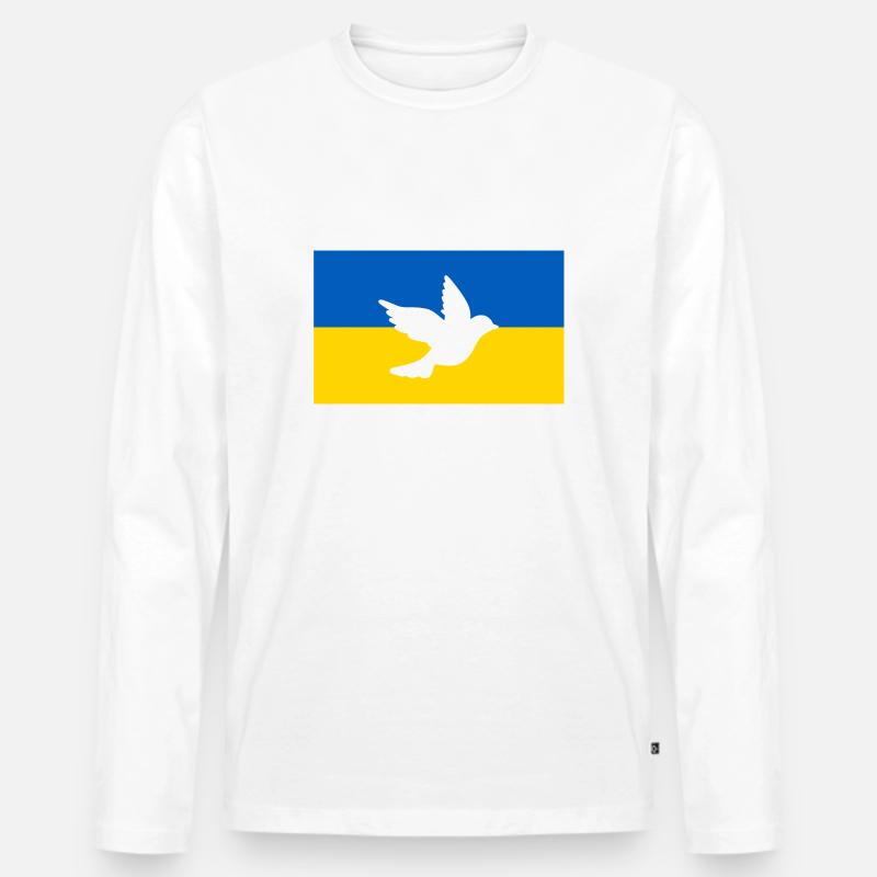 Ukraine - Männer Premium Bio Langarmshirt - Weiß