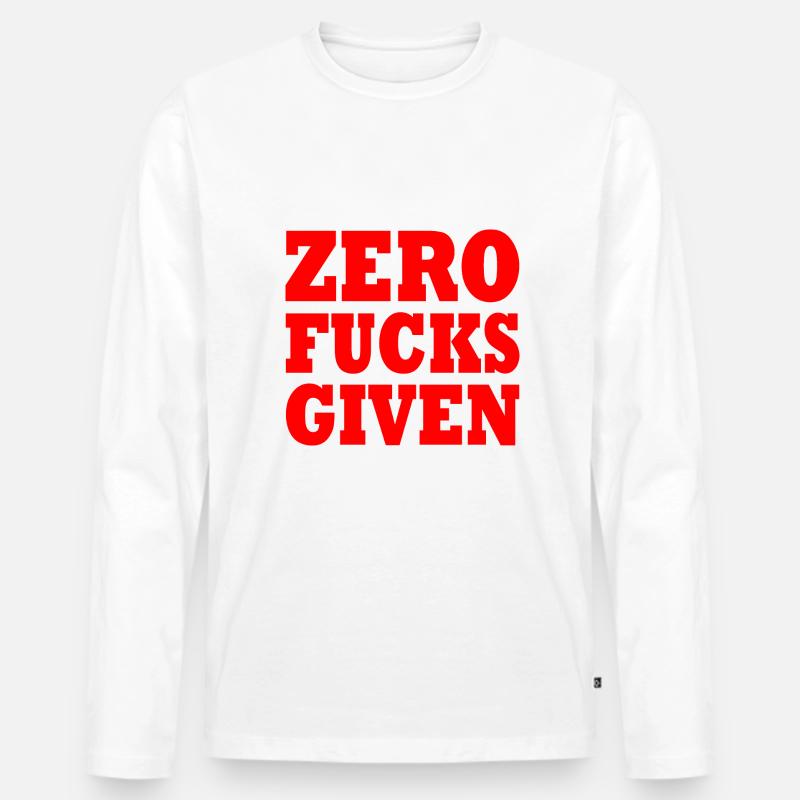 Zero fucks given - Männer Premium Bio Langarmshirt - Weiß