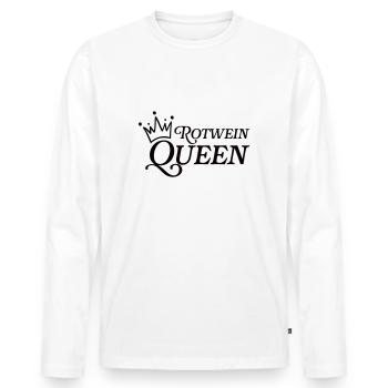 Rotwein Queen - Männer Premium Bio Langarmshirt - Weiß - Vorne - Nico (187cm)