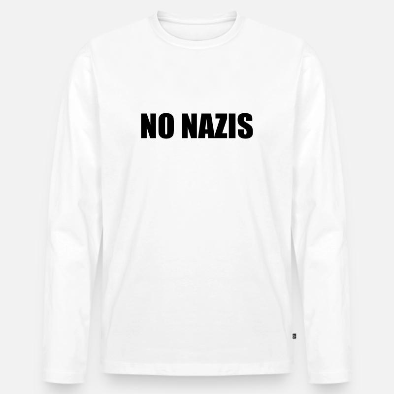No nazis - Männer Premium Bio Langarmshirt - Weiß