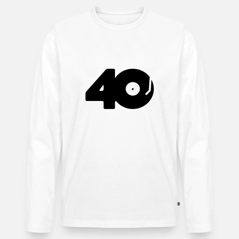 DJ 40 - Männer Premium Bio Langarmshirt - Weiß