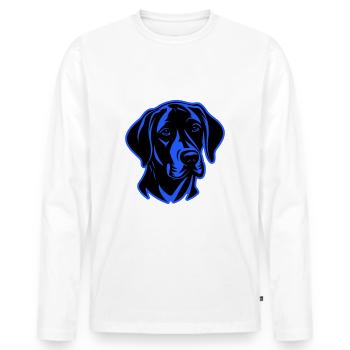 Labrador Dog Head - Men's Premium Organic Long Sleeve Shirt - white - Front - Nico (187cm)
