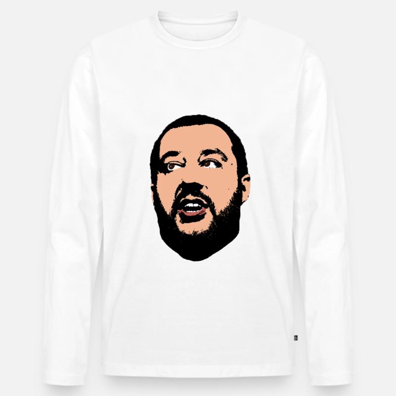 Matteo Salvini - Männer Premium Bio Langarmshirt - Weiß