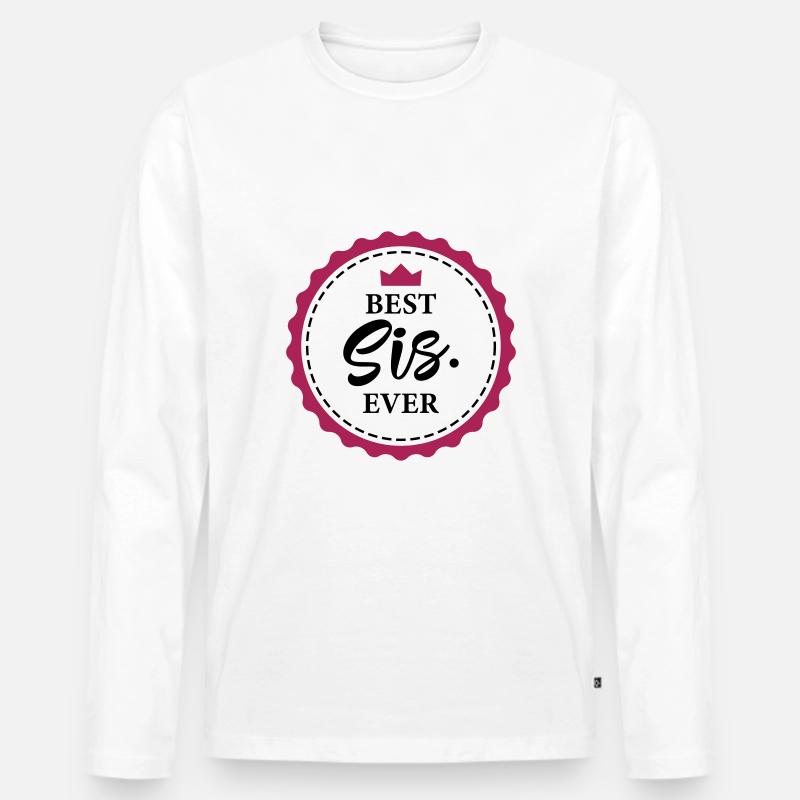 Schwester - Männer Premium Bio Langarmshirt - Weiß