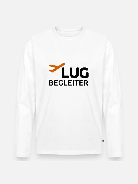 Flugbegleiter - Männer Premium Bio Langarmshirt - Weiß