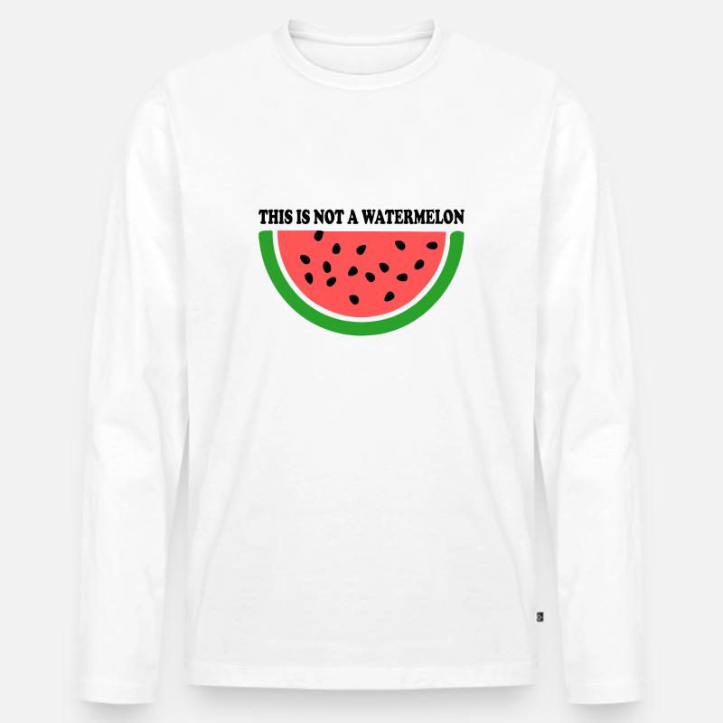 THIS IS NOT A WATERMELON - Männer Premium Bio Langarmshirt - Weiß
