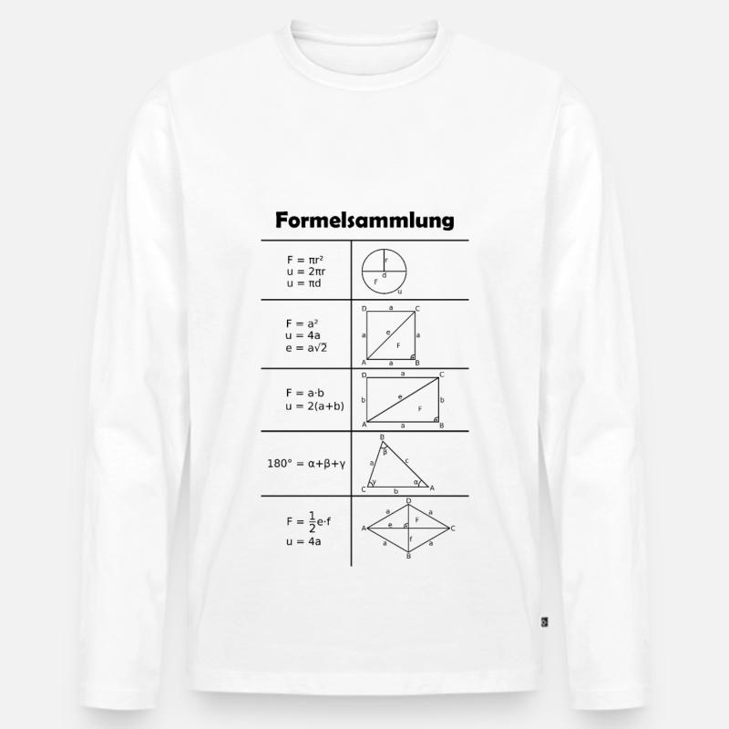 Formelsammlung / Mathe / Mathematik - Männer Premium Bio Langarmshirt - Weiß