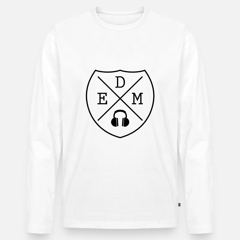 EDM Electro Techno Rave - Männer Premium Bio Langarmshirt - Weiß