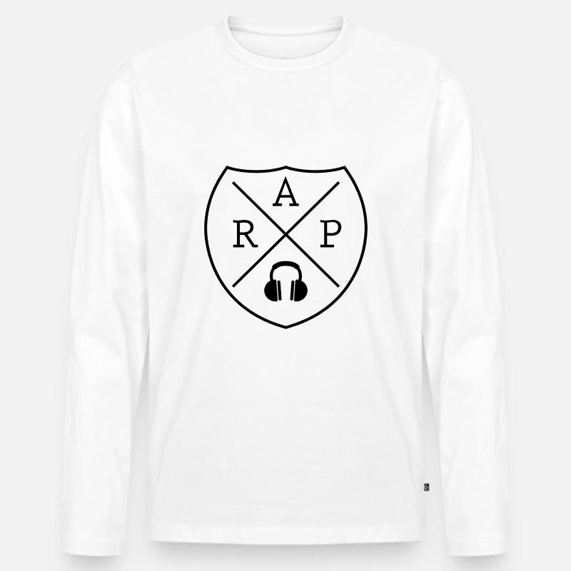 Rap Hip Hop - Männer Premium Bio Langarmshirt - Weiß