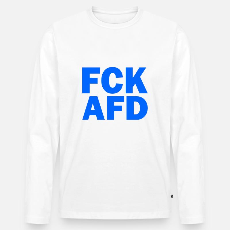 Fck afd - Männer Premium Bio Langarmshirt - Weiß