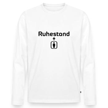 Aufzug Rente3 - Männer Premium Bio Langarmshirt - Weiß - Vorne - Nico (187cm)