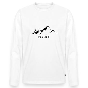 Hiking in the mountains - OFFLINE - Men's Premium Organic Long Sleeve Shirt - white - Front - Nico (187cm)