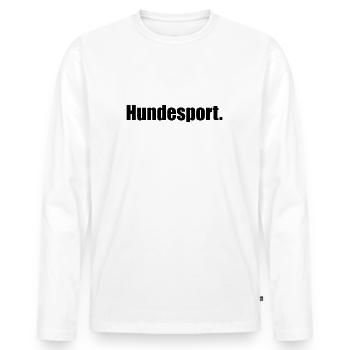 Hundesport. Motiv Black - Männer Premium Bio Langarmshirt - Weiß - Vorne - Nico (187cm)