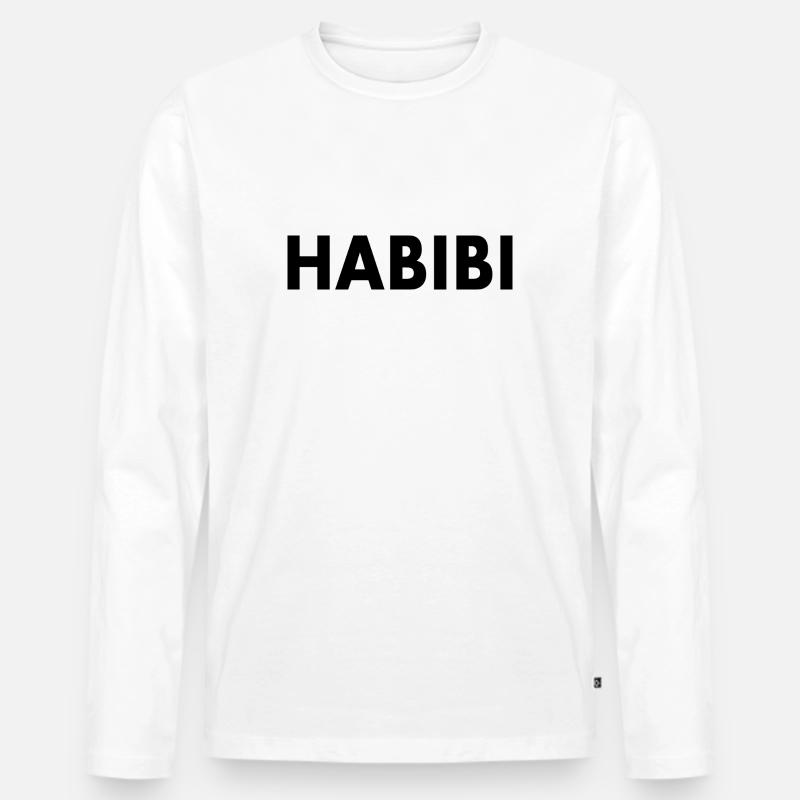 Habibi - Männer Premium Bio Langarmshirt - Weiß