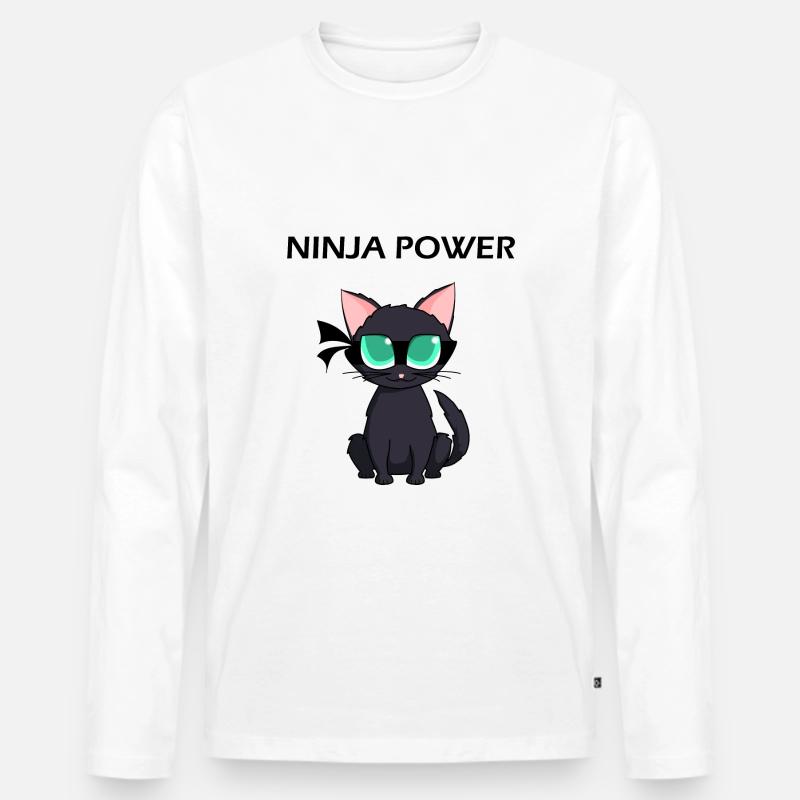 Ninja Warrior - Ninja Power - Männer Premium Bio Langarmshirt - Weiß