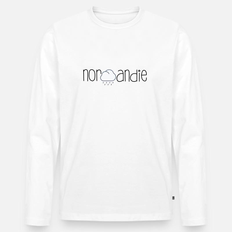 Wolke Normandie - Männer Premium Bio Langarmshirt - Weiß